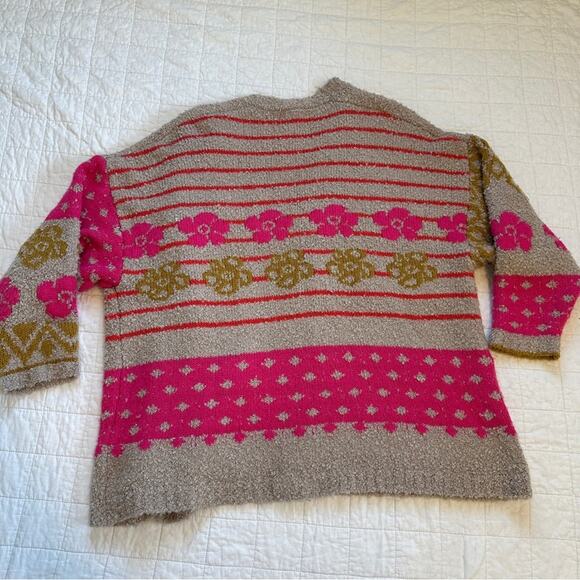 Natural Life Calla Jacquard Cardigan Sweater Floral L/XL Colorful - Picture 3 of 8